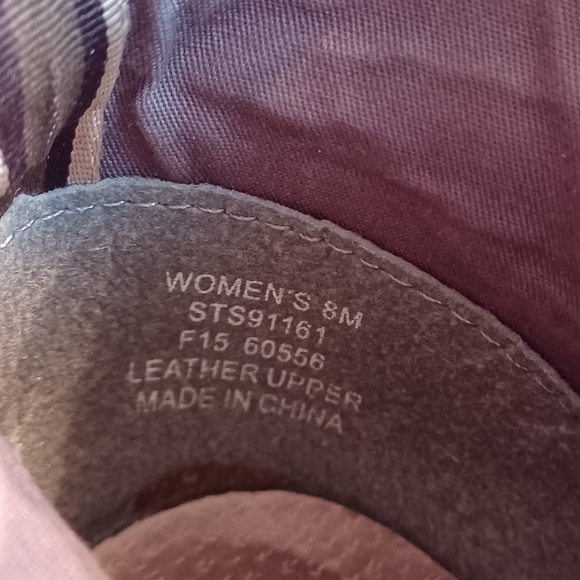 SPERRY TOPSIDER " HARLOW"  BURNISHED LEATHER WEDGE BOOTIES SIZE 8 - Picture 3 of 13